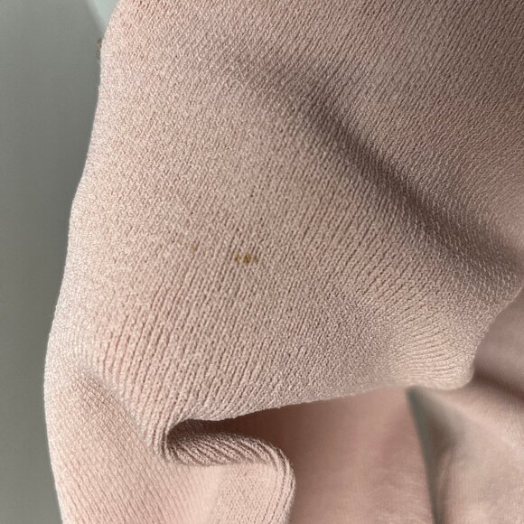 Ann Taylor Y2K Bombshell Sweater size Large Dusty Rose 3/4 sleeve cowl collar - Picture 10 of 14